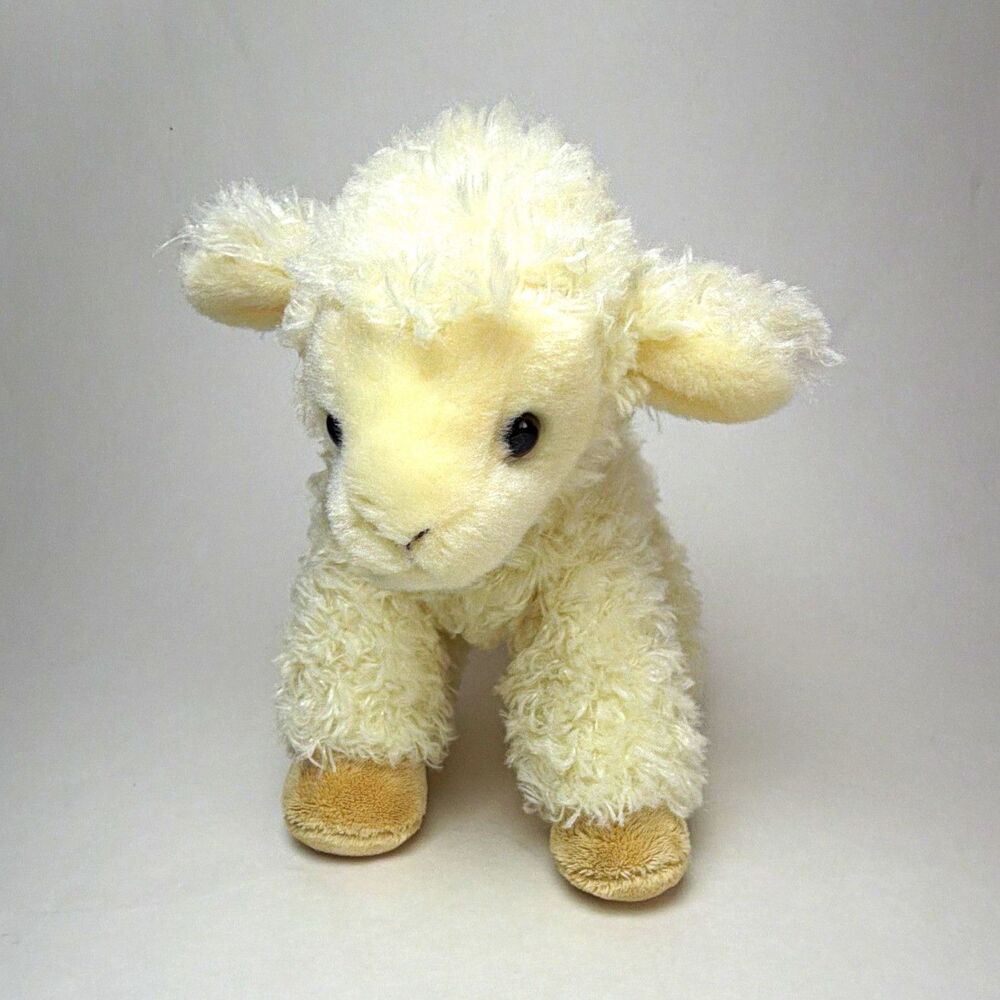 Aurora White Lamb Sheep Plush Stuffed Animal Small 6 inches